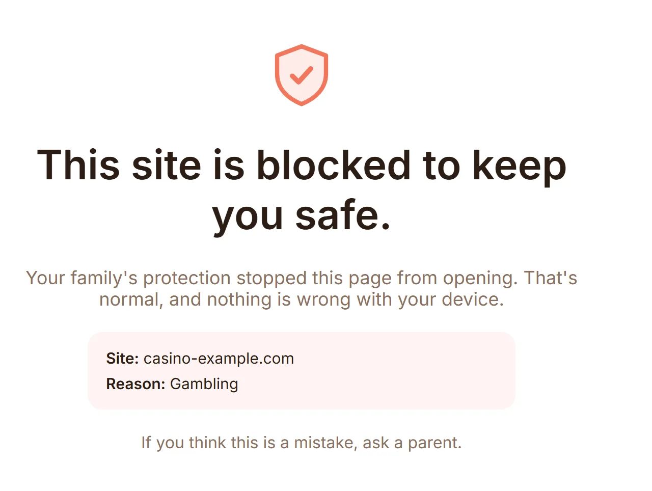 A blocked site on a Windows PC
